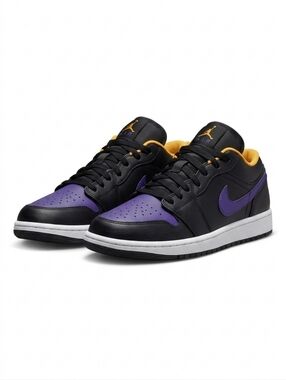 Women/Youth Nike Air Jordan 1 Low - Black, Purple & Gold~size 6Y/W8